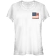 thumbnail image 1 of Junior's Lost Gods American Flag Square Graphic Tee White X Large, 1 of 2