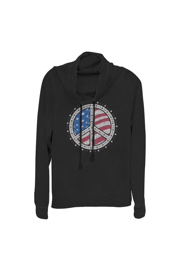Junior's Lost Gods American Peace  Cowl Neck Sweatshirt