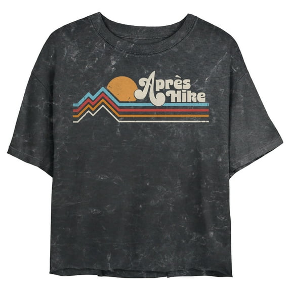 Junior's Lost Gods Apres Hike Retro Graphic Crop T-Shirt Black X Large