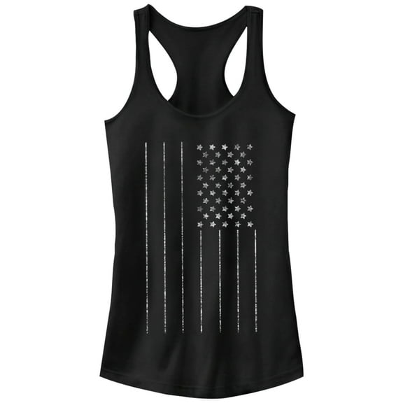 Junior's Lost Gods Arrow American Flag Racerback Tank Top Black Medium