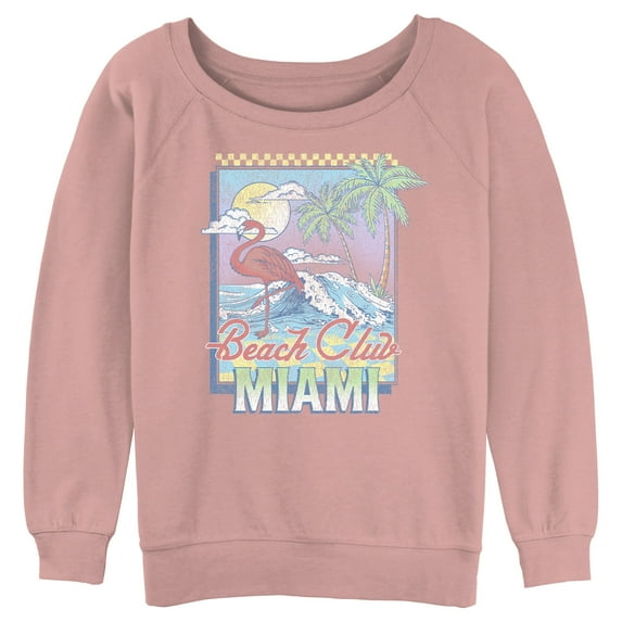 Junior's Lost Gods Beach Club Miami Sweatshirt Desert Pink Medium