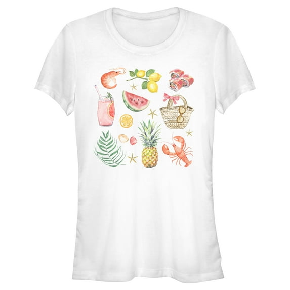 Junior's Lost Gods Beach Picnic Graphic T-Shirt