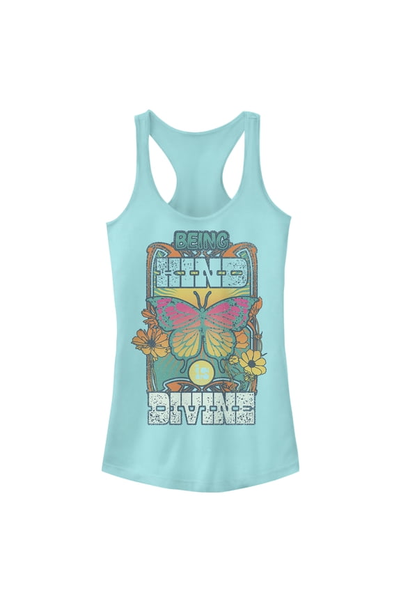 Junior's Lost Gods Being Kind Is Divine Racerback Tank Top Cancun Medium