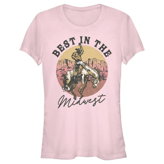 Junior's Lost Gods Best in the Midwest Graphic Tee Light Pink Small