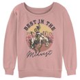 thumbnail image 1 of Junior's Lost Gods Best in the Midwest Sweatshirt Desert Pink X Large, 1 of 3