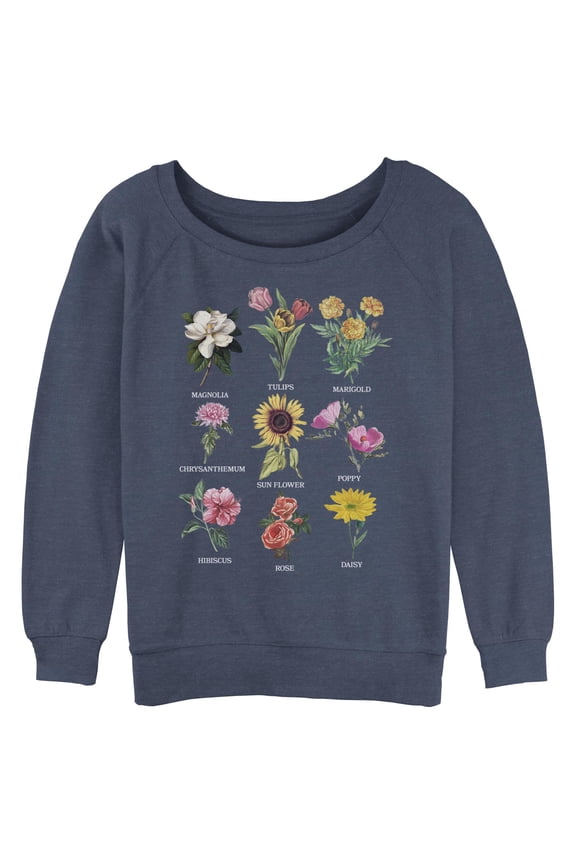 Junior's Lost Gods Botanical Flower Chart Sweatshirt