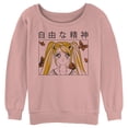 thumbnail image 1 of Junior's Lost Gods Butterfly Anime Girl Sweatshirt Desert Pink Large, 1 of 3
