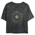 thumbnail image 1 of Junior's Lost Gods Celestial Astrological Wheel Graphic Crop T-Shirt Black Small, 1 of 4