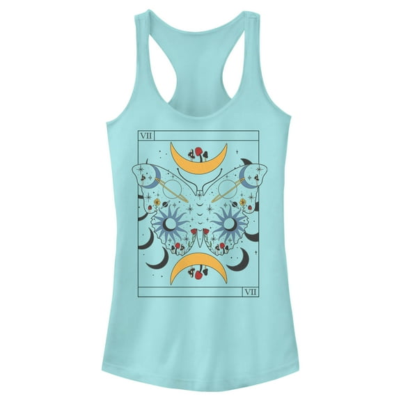Junior's Lost Gods Celestial Butterfly Tarot  Racerback Tank Top Cancun Medium