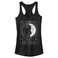 thumbnail image 1 of Junior's Lost Gods Celestial Cat Moon Tarot  Racerback Tank Top Black Small, 1 of 4
