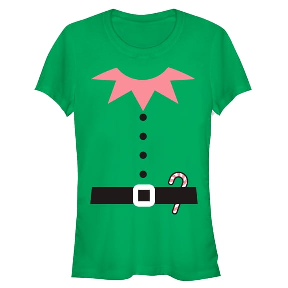 Junior's Lost Gods Christmas Costume  Graphic Tee Kelly Green Medium
