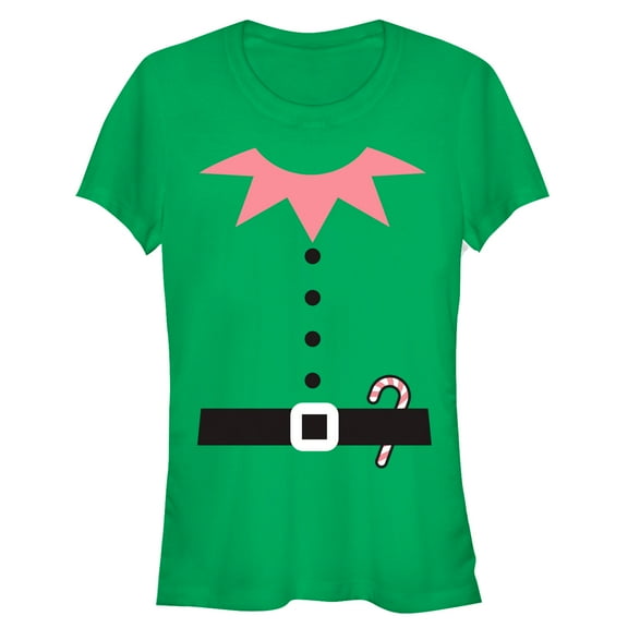 Junior's Lost Gods Christmas Costume  Graphic Tee Kelly Green Small