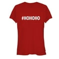 thumbnail image 1 of Junior's Lost Gods Christmas Hashtag Ho Ho Ho Graphic Tee Red X Large, 1 of 2