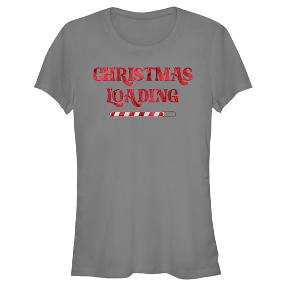 Junior's Lost Gods Christmas Loading Graphic Tee Charcoal Medium