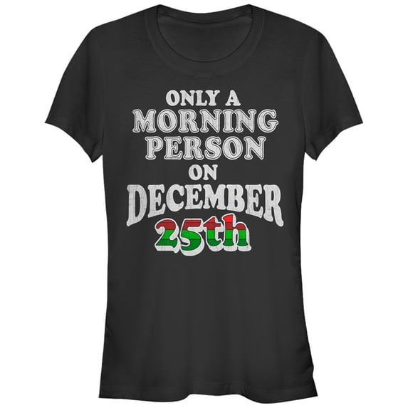Junior's Lost Gods Christmas Morning Person Graphic Tee Black 2X Large