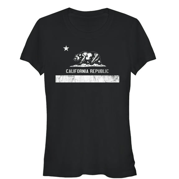 Junior's Lost Gods Classic California Republic Bear  Graphic Tee Black Medium