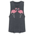 thumbnail image 1 of Junior's Lost Gods Couple Pink Flamingos  Festival Muscle Graphic Tee Denim Blue Heather 2X Large, 1 of 4