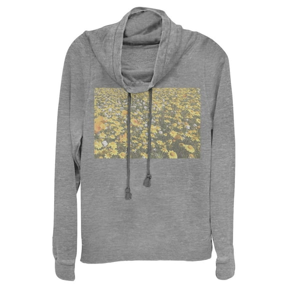 Junior's Lost Gods Daisy Field  Cowl Neck Sweatshirt