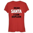 thumbnail image 1 of Junior's Lost Gods Dear Santa I Can Explain  Graphic Tee Red Large, 1 of 3