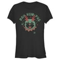thumbnail image 1 of Junior's Lost Gods Distressed Bah Hum-Pug  Graphic Tee Black Small, 1 of 3