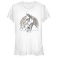 thumbnail image 1 of Junior's Lost Gods Distressed Rainbow Horse  Graphic Tee White 2X Large, 1 of 3