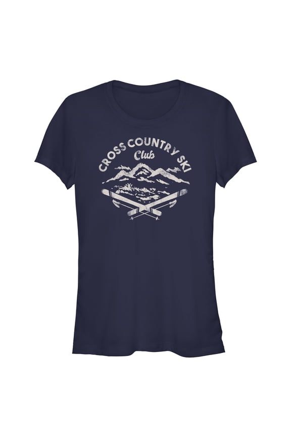 Junior's Lost Gods Distressed Ski Club  Graphic T-Shirt