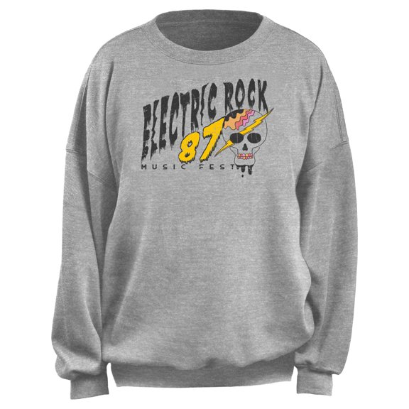 Junior's Lost Gods Electric Rock Festival 87  Sweatshirt Heather Gray Large