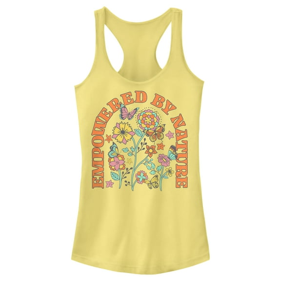 Junior's Lost Gods Empowered by Nature  Racerback Tank Top Banana X Small