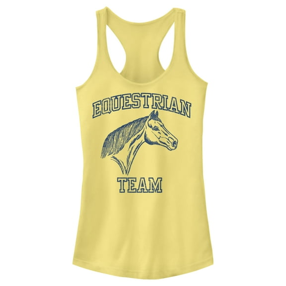 Junior's Lost Gods Equestrian Team  Racerback Tank Top Banana 2X Large