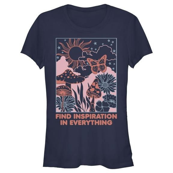 Junior's Lost Gods Find Inspiration in Everything  Graphic Tee Navy Blue Large