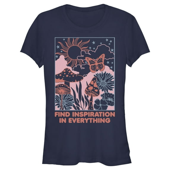 Junior's Lost Gods Find Inspiration in Everything Graphic Tee Navy Blue Large