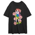 thumbnail image 1 of Junior's Lost Gods Floral Anime Girl Graphic Oversized T-Shirt, 1 of 2