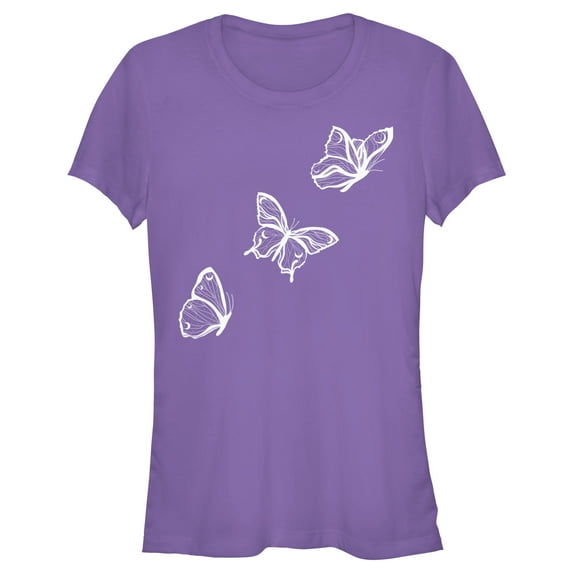 Junior's Lost Gods Flying Butterfly Graphic Tee Purple Large