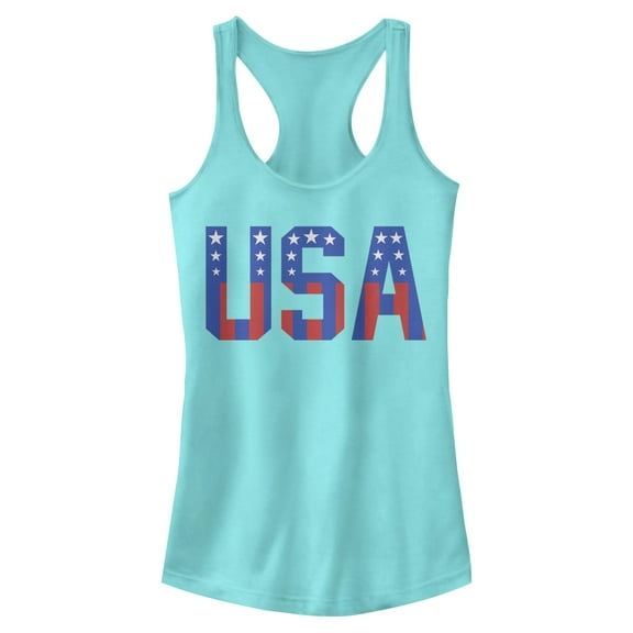 Junior's Lost Gods Fourth of July Racerback Tank Top Cancun Medium