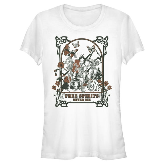 Junior's Lost Gods Free Spirits Skeletons Graphic Tee White X Large