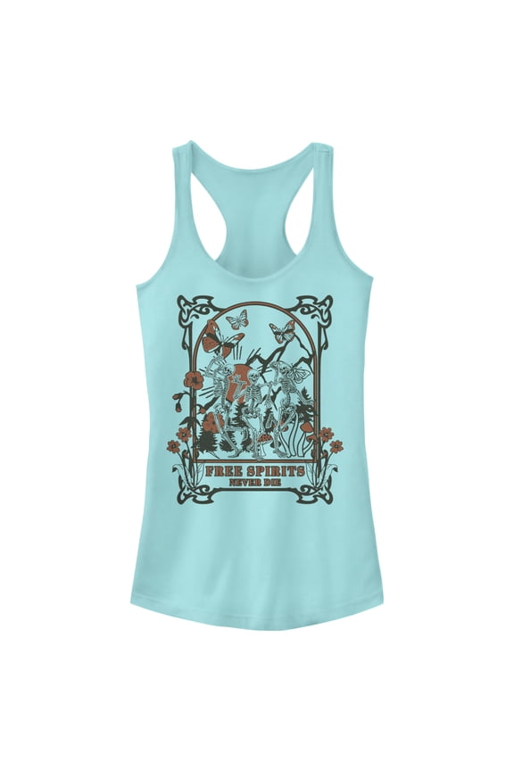 Junior's Lost Gods Free Spirits Skeletons  Racerback Tank Top Cancun Medium