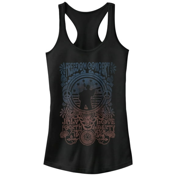 Junior's Lost Gods Freedom Concert July Fourth  Racerback Tank Top Black Small