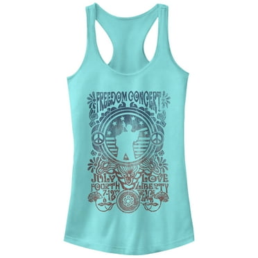 Junior's Lost Gods Freedom Concert July Fourth  Racerback Tank Top Cancun X Large