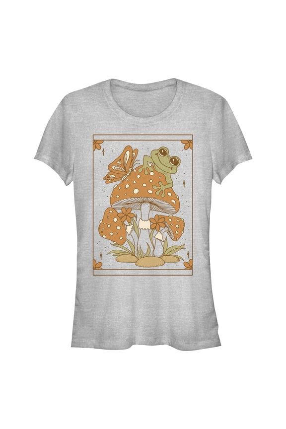 Junior's Lost Gods Frog and Mushroom Tarot  Graphic Tee Athletic Heather Medium