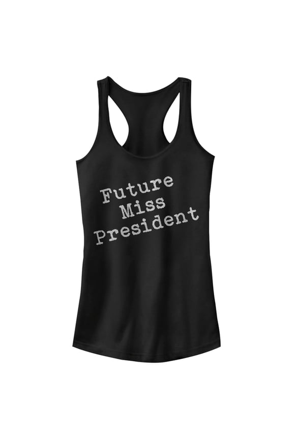 Junior's Lost Gods Future Miss President Racerback Tank Top Black X Large
