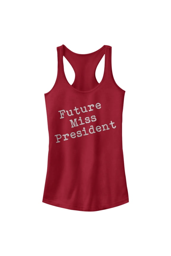 Junior's Lost Gods Future Miss President Racerback Tank Top Scarlet Large