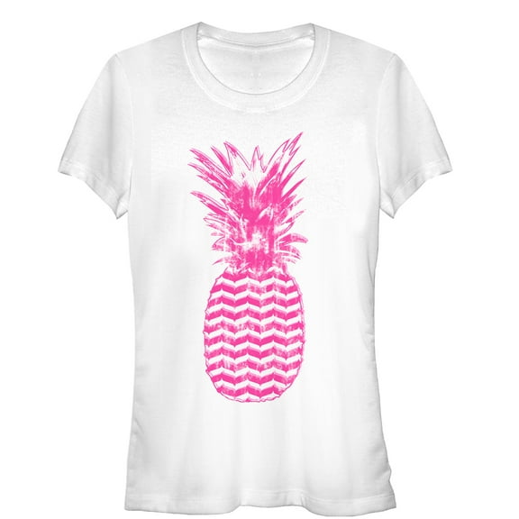Junior's Lost Gods Geometric Print Pineapple Graphic Tee White Large