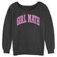 thumbnail image 1 of Junior's Lost Gods Girl Math Pink Collegiate  Sweatshirt Charcoal Heather X Large, 1 of 4