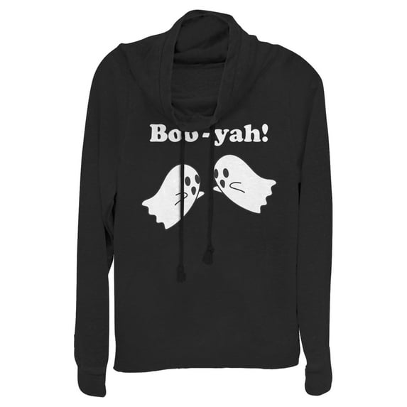 Junior's Lost Gods Halloween Boo-Yah! Cowl Neck Sweatshirt Black X Small