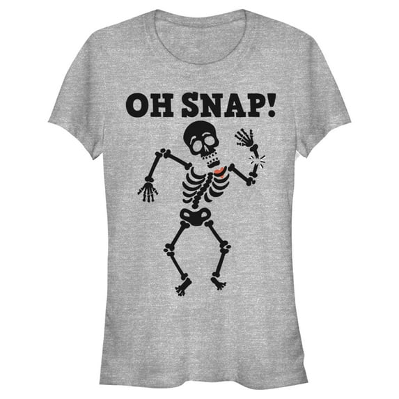 Junior's Lost Gods Halloween Oh Snap Graphic Tee Athletic Heather 2X Large