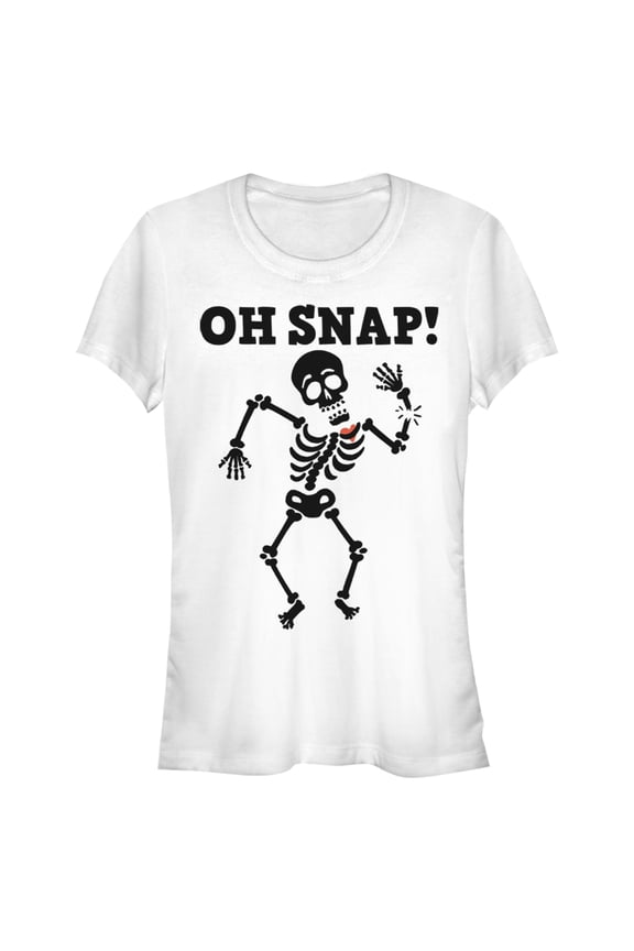 Junior's Lost Gods Halloween Oh Snap Graphic Tee White X Large