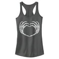 thumbnail image 1 of Junior's Lost Gods Halloween Skeleton Heart Hands Racerback Tank Top Charcoal Small, 1 of 3