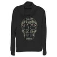 thumbnail image 1 of Junior's Lost Gods Halloween Sugar Skull Cowl Neck Sweatshirt Black Small, 1 of 4