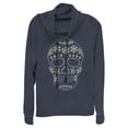 thumbnail image 1 of Junior's Lost Gods Halloween Sugar Skull Cowl Neck Sweatshirt Navy Blue Medium, 1 of 4
