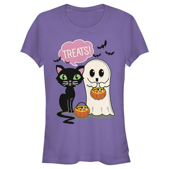 Junior's Lost Gods Halloween Treat Friends  Graphic Tee Purple 2X Large